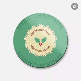Unbranded Merry Christams | 4'' X 4'' Round Decorative Magnet