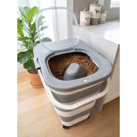 Collapsible Airtight Pet Food Storage Container – 20L Large Capacity Dog & Cat Dry Food Bin with Lid, Scoop, and Versatile Kitchen Grain/Rice Storage