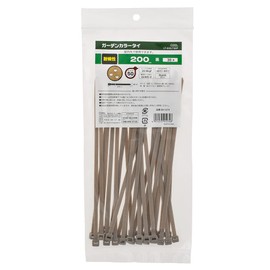 Ohm Electric Cable Ties Outdoor 7.9 inches (200 mm) Garden Color Tie, Weather Resistant, Lock Tie, 30 Pieces, Brown, LT-200LT30P 09-1274 OHM