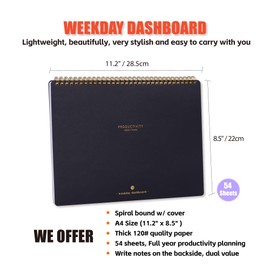 Weekday To Do List Notepad - 5-Day Undated Weekly Schedule Plan Your Daily Tasks, Goals, Events, Appointments, Shopping - Multi Project Management Planner Notebook for Work