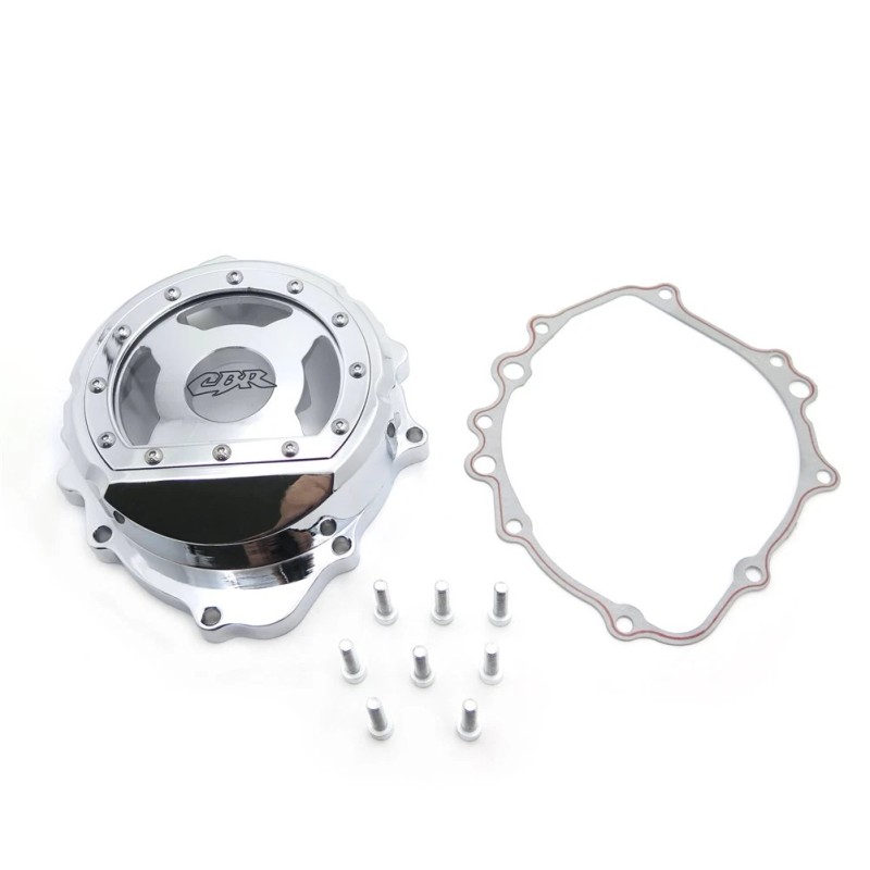 Secret-E Chrome Left Engine Stator Cover See Through For Honda