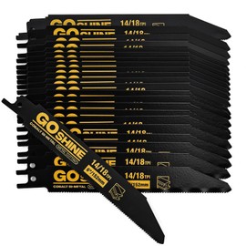 25 Pack 6 inch 14/18 TPI Cobalt Bi-Metal Auto Dismantling Reciprocating Saw Blades for 1/16-5/16 Medium Metals， 6” 18TPI Demon sawzall Blades