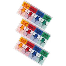 Message Flags Assorted Color,"Sign Here"/"Notarize"/"Initial Here"/"Sign and Date", 600 Pages Total, 0.98 x 1.77 Inch Wide, Easy to Post, 3 On-The-Go Dispensers/Pack