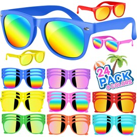 Lentes de Sol de Neón, 24 Piezas Regalos para Fiestas de Niños y Niñas, Gafas de Sol Protección UV 400, Perfectas para Fiesta de Cumpleaños, Bolsa de Regalo, Playa, Piscina