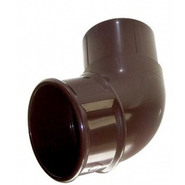 FLOPLAST 68mm Round Gutter Pipe 112 Degree Offset Bend - Brown