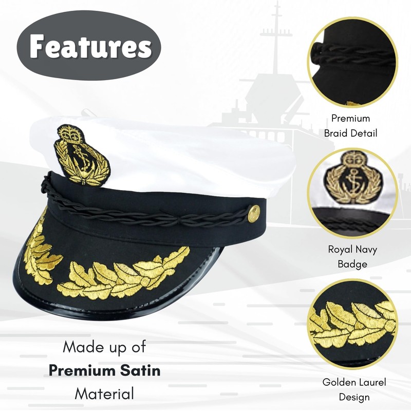 FNA FASHIONS Unisex Mens Womem's Navy Captain Sailor Fancy Dress