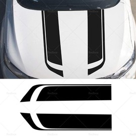 MAX COOL 2pcs Car Side Stickers Wide Black Racing Car Hood Stripe Decal Auto Vinyl Bonnet Sticker for Universal Cars