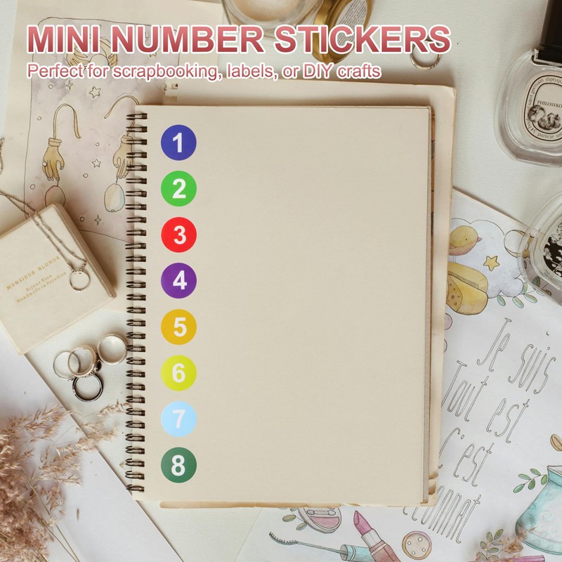 PATIKIL Number 19 Circle Stickers,1 Inch Round Color Coded Self-Adhesive