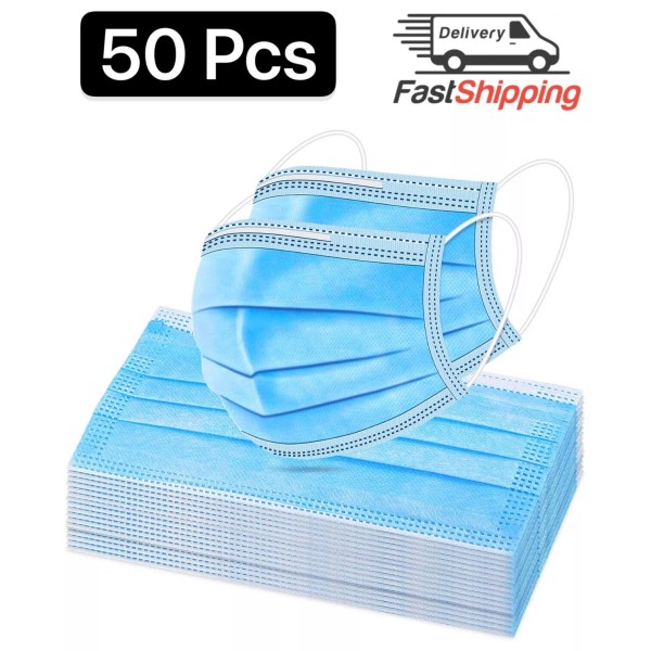 Unbranded 50 PCS Blue Face Mask Mouth & Nose Protecting