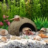 QUOZUO Hermit Crab Sea Shells Natural Coconut Shell Hut Artificial