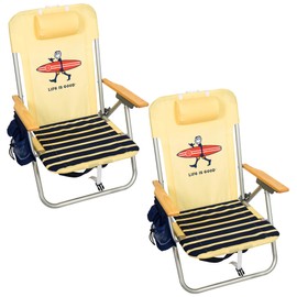 Life is Good 2-Pack of 4-Position Aluminum Backpack Beach Chairs