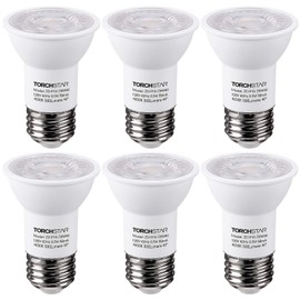 TORCHSTAR PAR16 LED Bulb, UL Listed Dimmable Spot Light, 40° Beam Angle, 500LM Track Spotlight, 50W Equivalent Track Light Bulbs, 4000K Cool White, E26 Medium Base, Damp Rated, Pack of 6