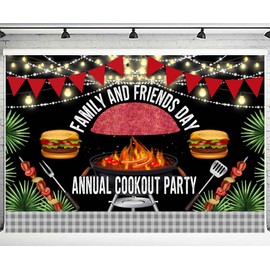PHMOJEN Picnic Backdrop 10X8FT Family and Friends Day Annual Cookout Party Photo Backdrop Summer Park Decoration BBQ Party Bridal Shower Photo Booth Banners Studio Props BJLSPH2120