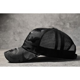 LG 7987401 Men's Large Size Cap, Mesh Cap, Hat, Baseball Cap, Camouflage, Shadow Camo, Embroidery, black shadow camo