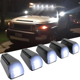 Dreamizer 5X For Toyota FJ Cruiser Solar Powered Wireless Roof Top White 12 LED Cab Lights