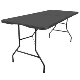 New Home Era 6ft Plastic Folding Table, Fold-in-Half Portable Utility Table