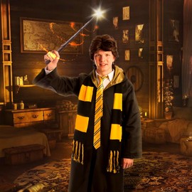 Light Up Magic Wizard Wand Rechargeable Illuminating Golden Wands for Witches Kids Boys Girls Party Gift, Bud