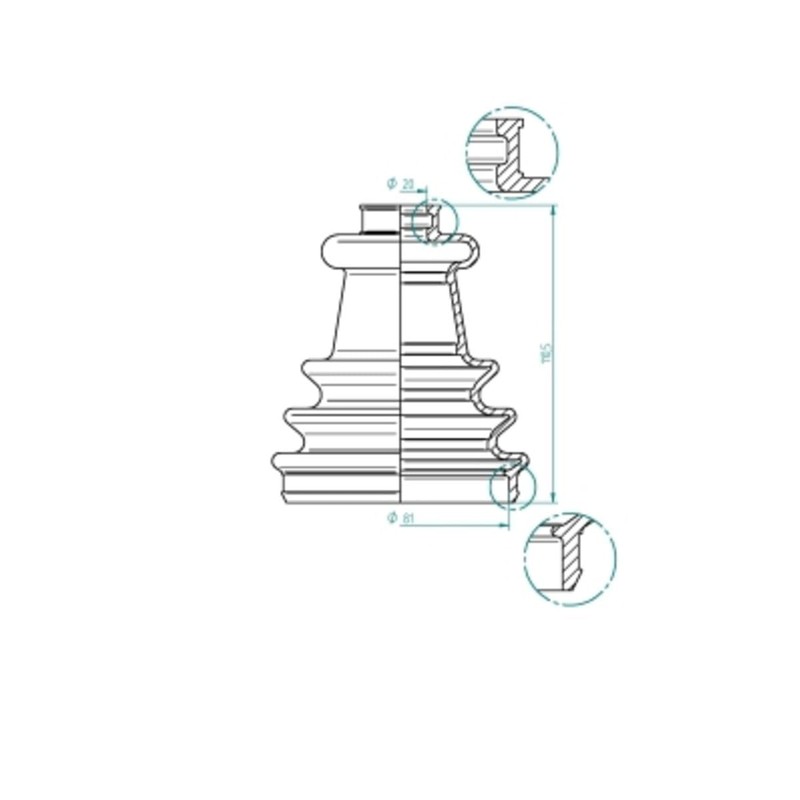 Spidan 190975 Bellow, Drive Shaft
