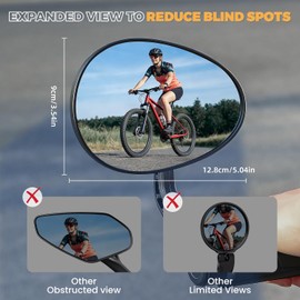 West Biking - Espejos universales para bicicleta - Vista trasera segura para bicicletas y bicicletas eléctricas, espejo de bicicleta compatible con extremos de manubrio de 15-20 mm