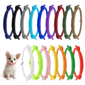 Bekecidi 16 Stück Welpen-ID-Halsbänder, Weiche Verstellbare Wurfhalsbänder Welpen Identifizierung Halsbänder Bunte Neugeborenen Halsbänder für Kätzchen Kleine Hunde Haustiere Welpenzubehör (S)
