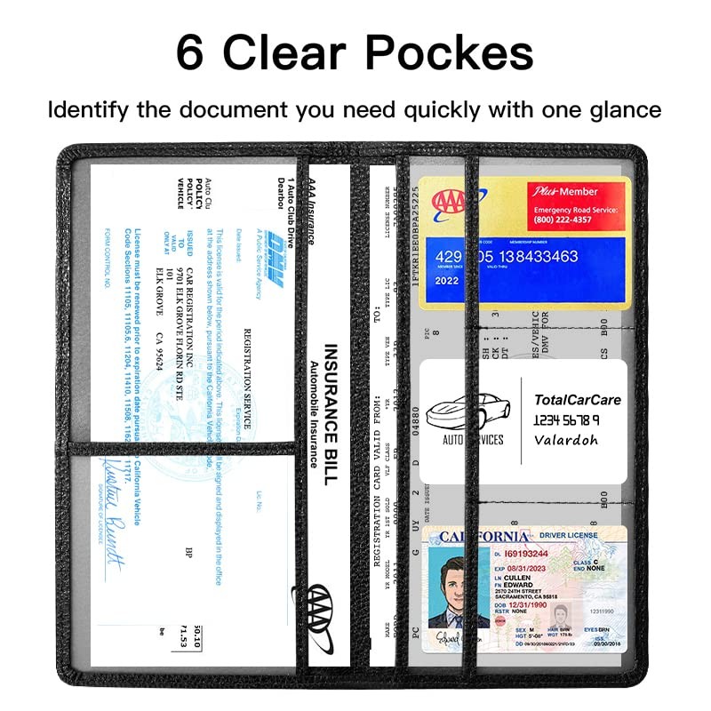 Valardoh Premium Car Registration and Insurance Card Holder, Car Document