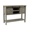 eHemco Farmhouse Console Table with Sliding Barn Doors and Bottom