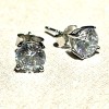 Ulinai Stud Earrings 6 mm 925 sterling silver diamond simulated