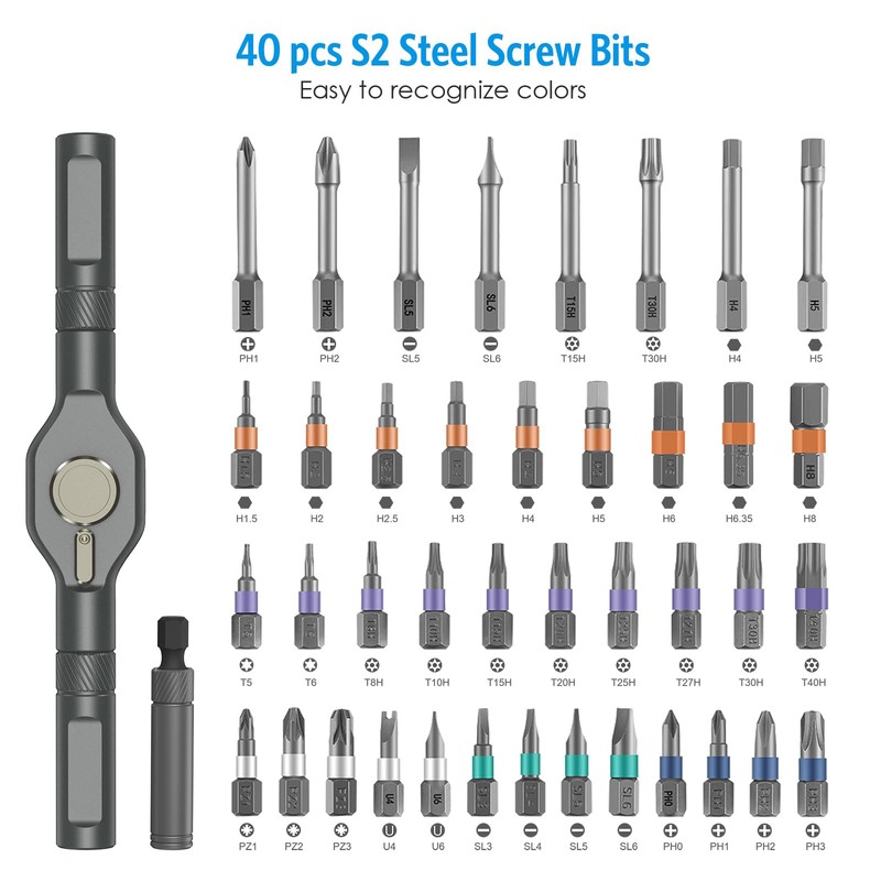 AMIR 42 in 1 Magnetic Screwdriver Set, Ratchet Handle Screwdriver