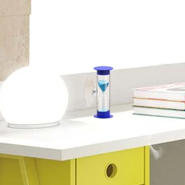 Hourglass Sand Timer 5 Minute with Suction Cup,Unbreakable Sand Watch 5 Min Sucker,Small Blue Sand Clock 5 Minute,Plastic Hour Glass Sandglass Timer for Kids,Games,Classroom,Toothbrush