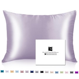 Ravmix Silk Pillowcase for Hair and Skin with Hidden Zipper, Both Sides Cooling Silk Pillow Case, 1PCS, Standard 50×75cm, Lilac Purple