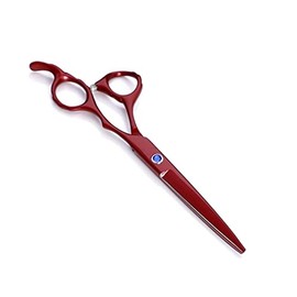 Hair Cutting Shears 6" Flower Handle Barber Scissors Set Haircut Thinning Barber Scissors Flat Cut Hairdresser Scissors for Men Women/Salon/Home/Stylist (Rose Gold Set) (Color : Red Set)