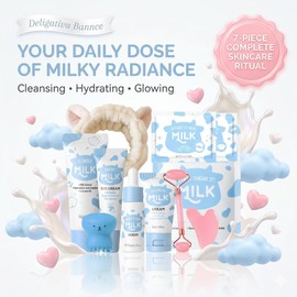 10 In 1 Gentle Milk Skincare For Girls 10-12 - Skin Care For Kids 10-12 - Birthday Gifts For Teenage Girls - Face Care Kit - Kids Skin Care Set For Girl Ages 8-12 - Gift Set With Guasha