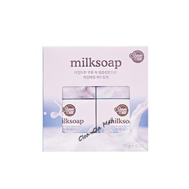 Aekyung 애경) 샤워메이트 밀크솝 비누 우유 비누 90g x4개입 x1개(총4개) Aekyung Shower Mate Milk Soap 90g x 4Pieces x 1 (Total 4)