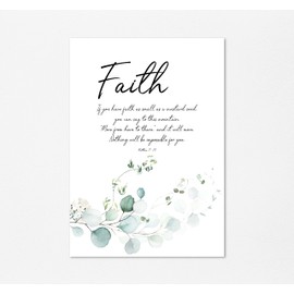 Faith Wall Art, Botanical Bible Verse Print, Scripture Gift Idea, Christian Home Decor, UNFRAMED A4, Crafty Cow Design