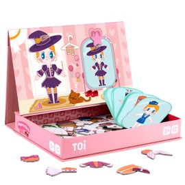 Toi Kids Magnet Toys Magnetic Jigsaw Puzzle Boxes for Kids Age 3-8 with Game Board, Preschool Tabletop Toy for Toddlers Promoting Hand-Eye Coordination, Girl