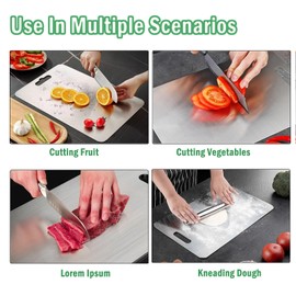 Titanium Cutting Board Set of 3, 2025 New Upgrade 100% Pure Titanium Cutting Boards for Kitchen, Double Sided Non Stick Chopping Board for Cutting Meat Vegetable Fruit, Easy to Clean