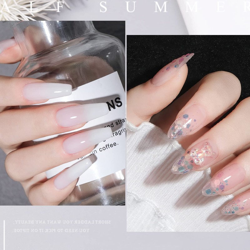 Annhua Clear Nail Tips, 240 Pieces Set, Ultra-Thin, Ballerina Nails,