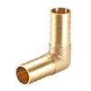sourcing map 19mm Barb Brass Hose Fitting 90 Degree Elbow