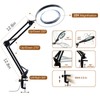 VUEJIC 10X Magnifying Glass with Light and Clamp, Magnifier with
