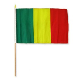 JumpingLight 12x18 12"x18" Wholesale Lot of 6 Mali Stick Flag Wood Staff - Quality Flags