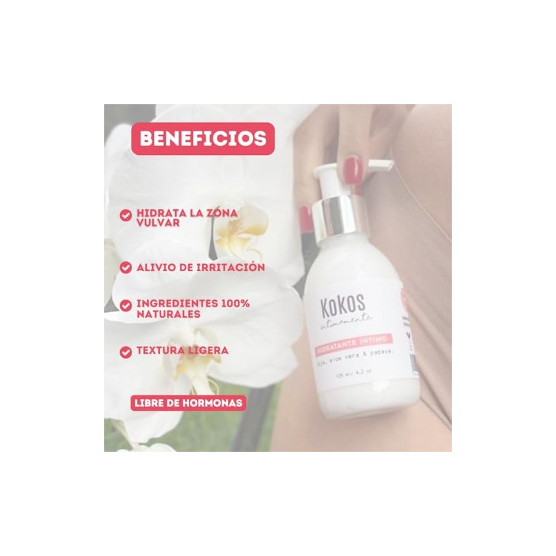 Kokos Organic Hidratante Vaginal Alivia Resequedad Sensibilidad Zona Íntima Protege