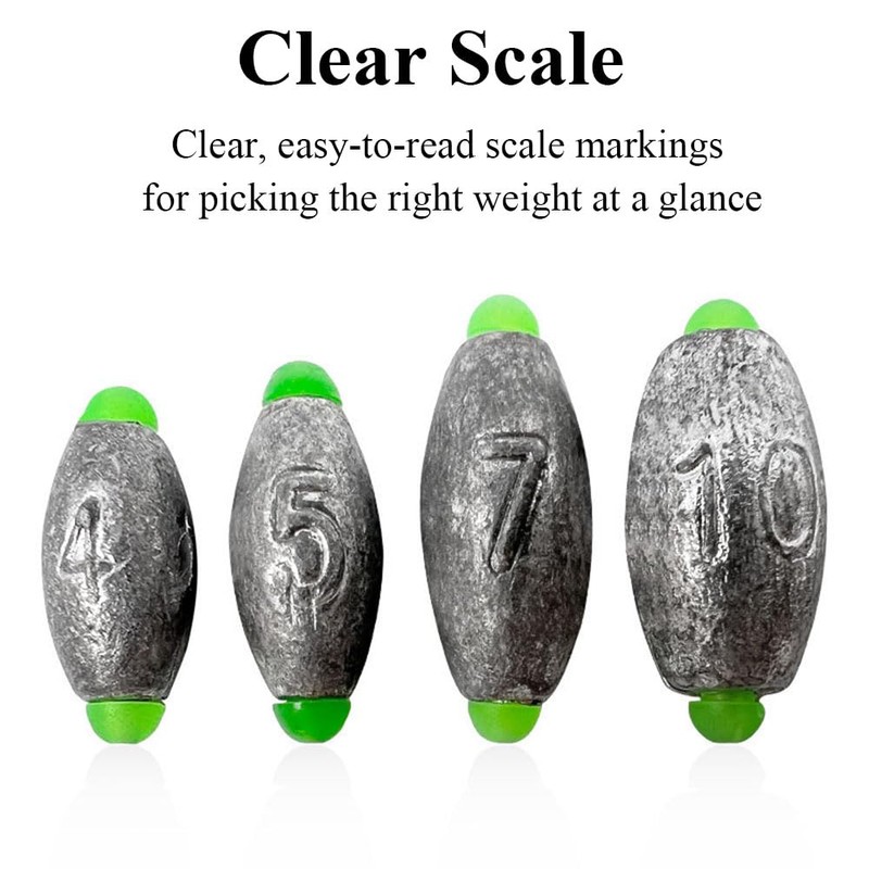 50 x 15g Oval Fishing Weights with Plastic Core for