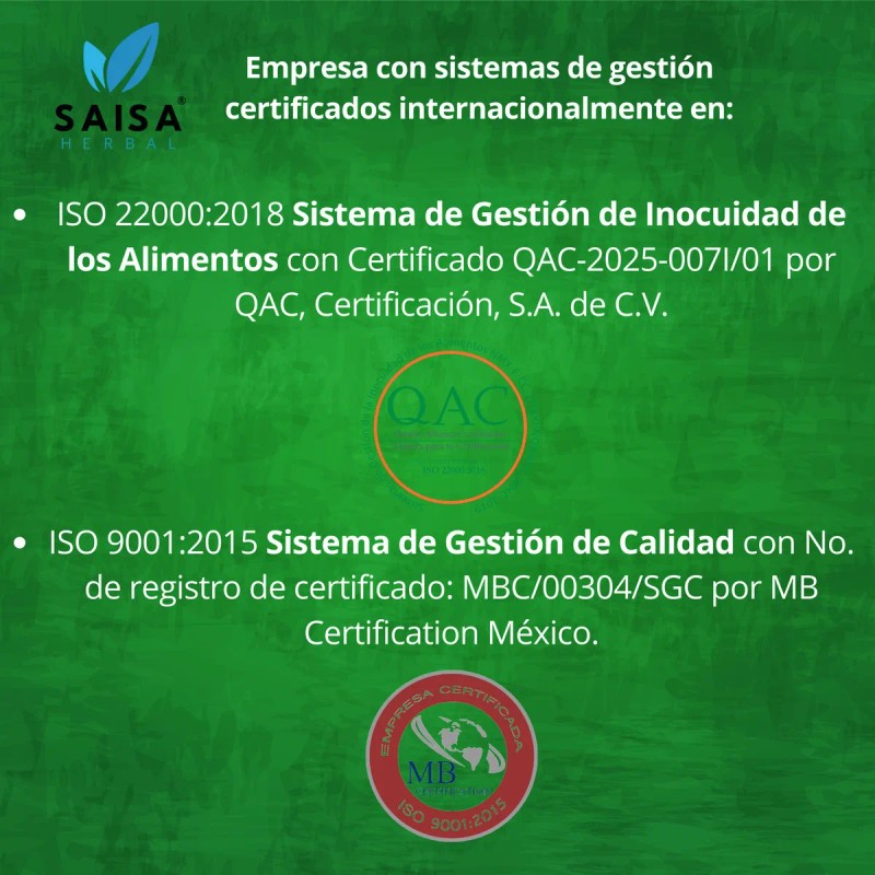 Alga Chlorella Orgnica 120 Cps Suplemento Alimenticio Saisa Herbal Detox,