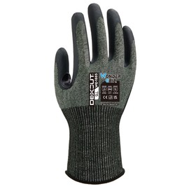 Wondergrip - Dexcut - WG-1885 Safety Gloves - Single Nitrile Coating - Cut Level C/ANSI A3 - Heat Resistant - Touchscreen Compatible - High Grip & Reinforced Thumb Crotch - Green - Large