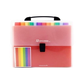 Expanding Files Folder 13 Pockets A4 Rainbow Accordion File Organizer,Index Handle File High Capacity Expanding Document Folder for Business Office Study(002)
