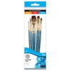 Daler-Rowney Simply Watercolour Brush Set, 5 x Assorted Natural Hair
