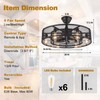 Depuley Black Ceiling Fans with Light: Flush Mount Caged Ceiling