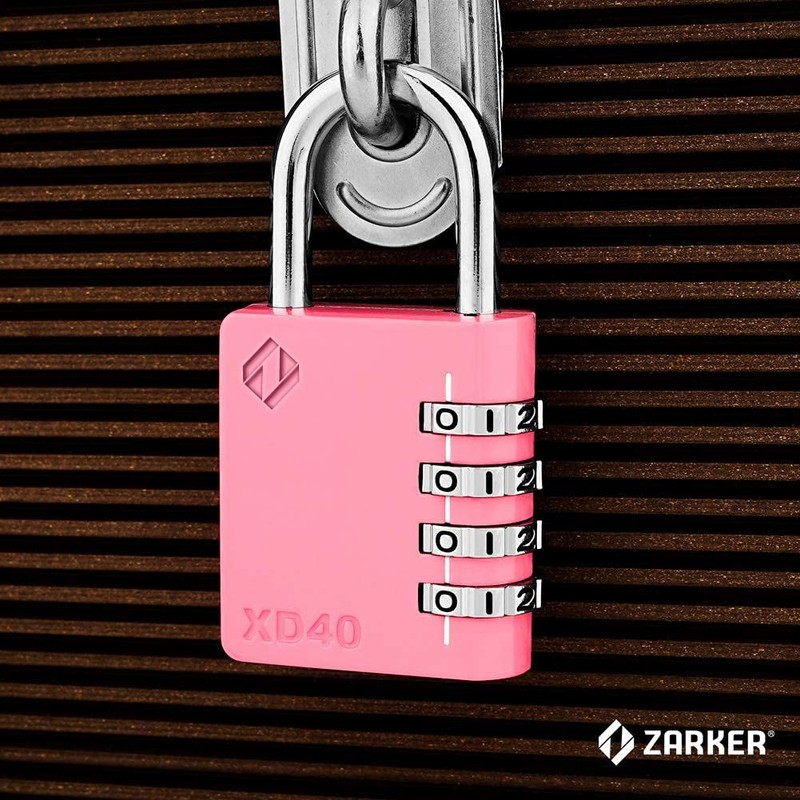 Zarker XD40 Combination Lock, 4-Digit Padlock for School Gym Sports