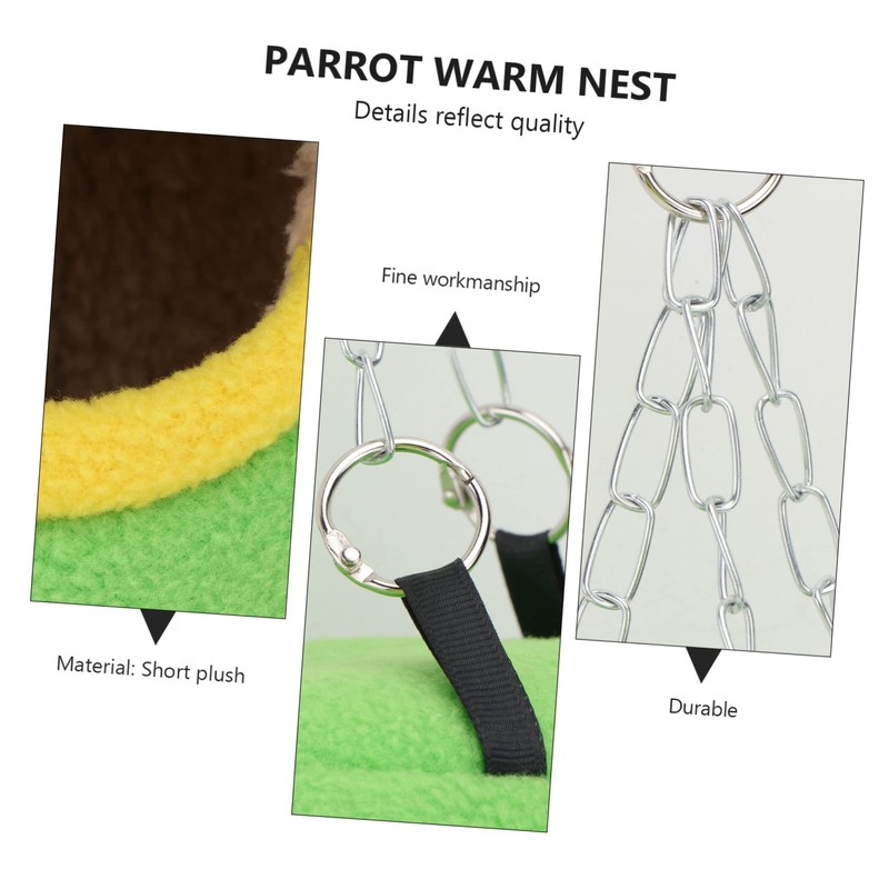 VICASKY Green Bucket Shaped Parrot Sleeping Bed Warm Cotton Nest
