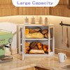 Wieghda Corner Bread box for Kitchen Countertop,Farmhouse Bread Box with